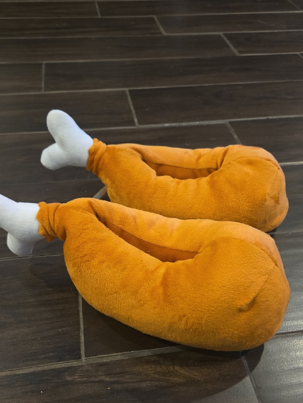 Plush Turkey Leg One-Piece Slippers - Orange NWOT Sz S/M